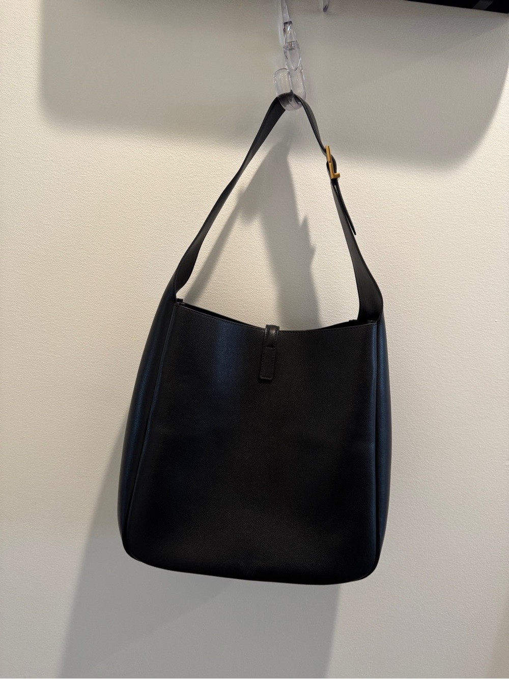 Classic Black Leather Shoulder Bag